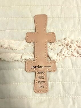 Custom Cross Leather Pink Magnetic Bible Book Mark - Jordan